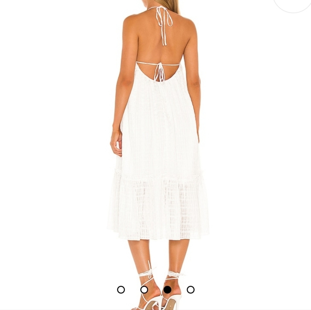 MAJORELLE Midi Dress in White Lurex, small